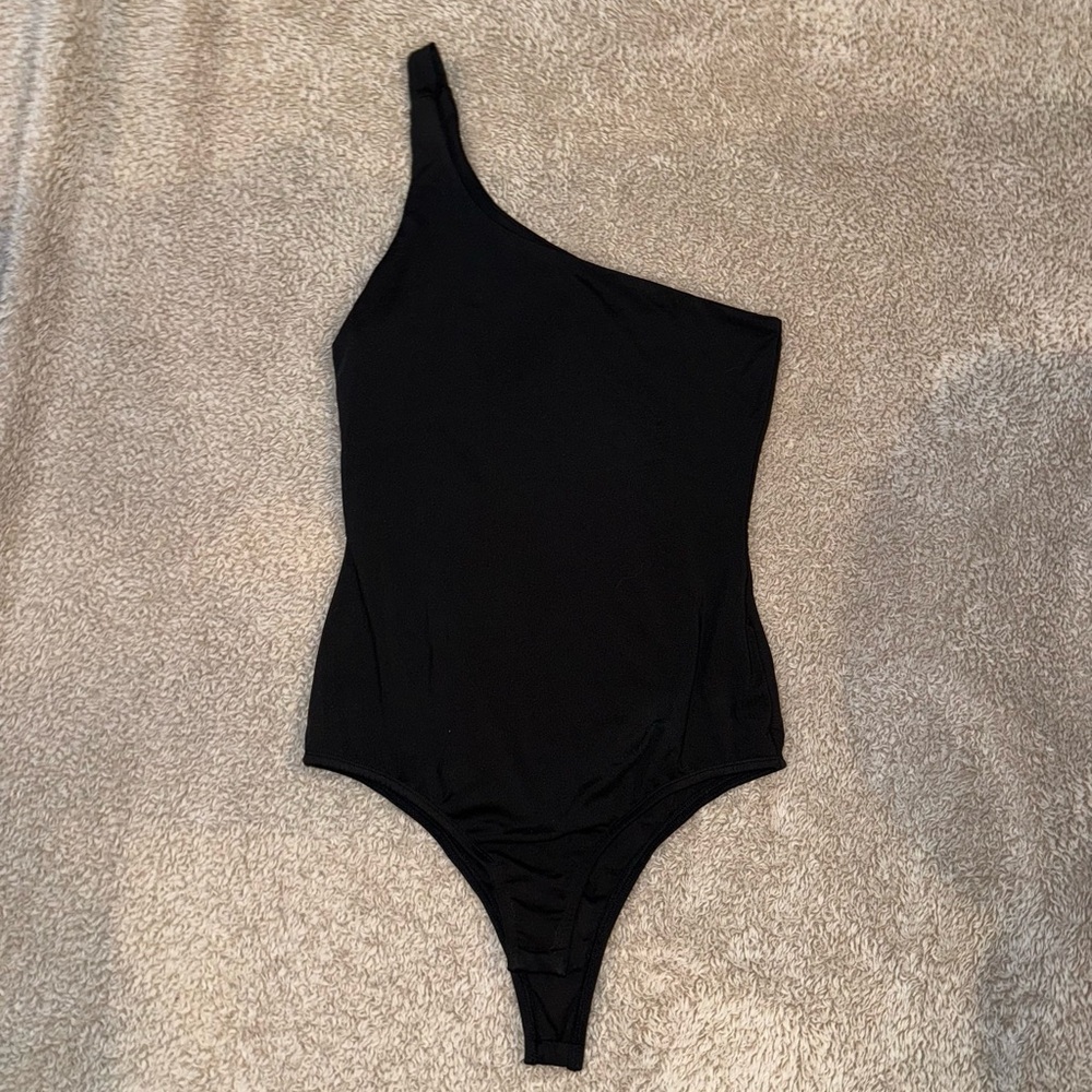 Black One-Shoulder Women One Piece